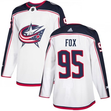 Authentic Adidas Youth Trent Fox Columbus Blue Jackets Away Jersey - White