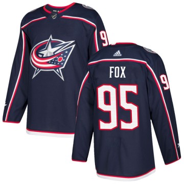 Authentic Adidas Youth Trent Fox Columbus Blue Jackets Home Jersey - Navy