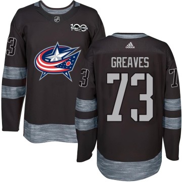 Authentic Men's Jet Greaves Columbus Blue Jackets 1917-2017 100th Anniversary Jersey - Black