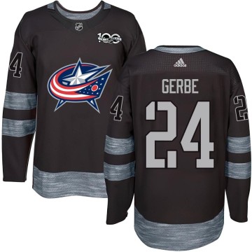 Authentic Men's Nathan Gerbe Columbus Blue Jackets 1917-2017 100th Anniversary Jersey - Black
