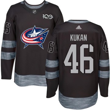 Authentic Youth Dean Kukan Columbus Blue Jackets 1917-2017 100th Anniversary Jersey - Black
