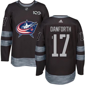 Authentic Youth Justin Danforth Columbus Blue Jackets 1917-2017 100th Anniversary Jersey - Black