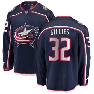 Breakaway Fanatics Branded Men's Jon Gillies Columbus Blue Jackets Home Jersey - Navy
