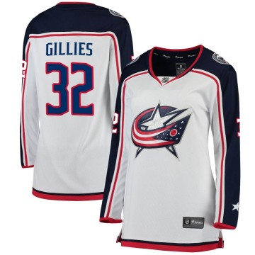Breakaway Fanatics Branded Women's Jon Gillies Columbus Blue Jackets Away Jersey - White