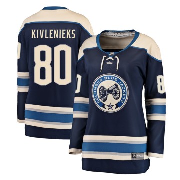 Breakaway Fanatics Branded Women's Matiss Kivlenieks Columbus Blue Jackets Alternate Jersey - Navy