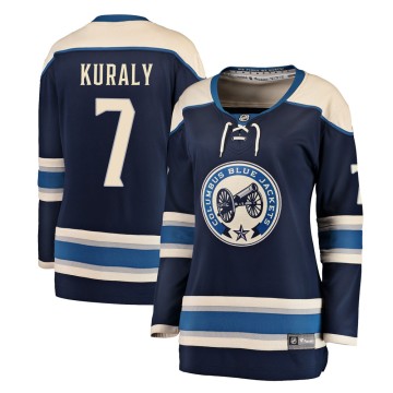 Breakaway Fanatics Branded Women's Sean Kuraly Columbus Blue Jackets Alternate Jersey - Navy