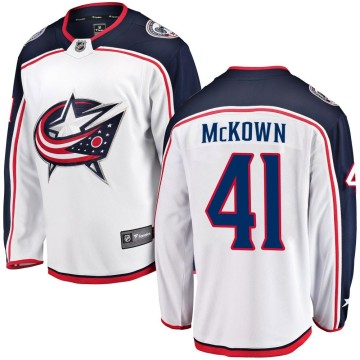 Breakaway Fanatics Branded Youth Hunter McKown Columbus Blue Jackets Away Jersey - White